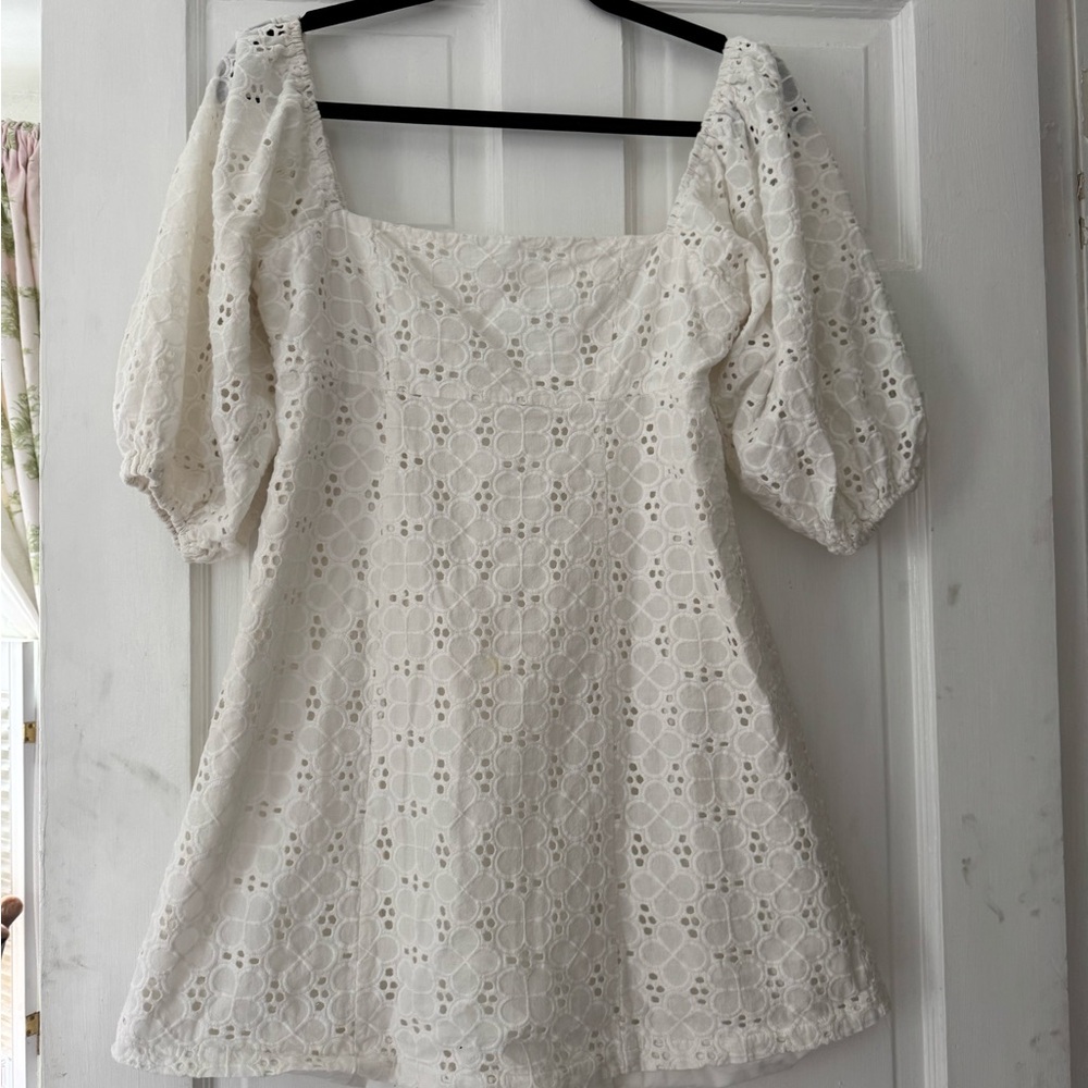 By Together White Puff Sleeve Mini Dress